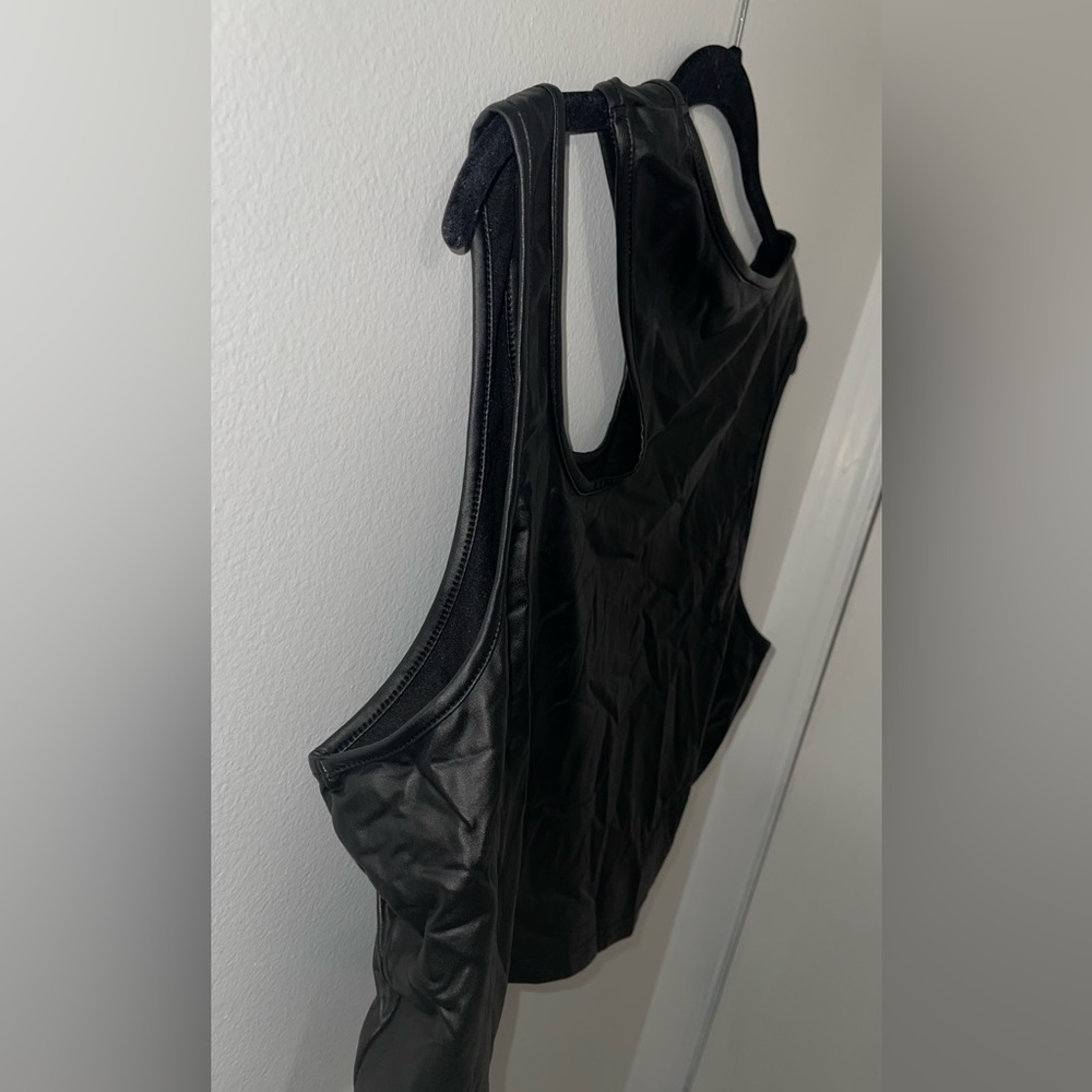 Black SHEIN leather Crop top